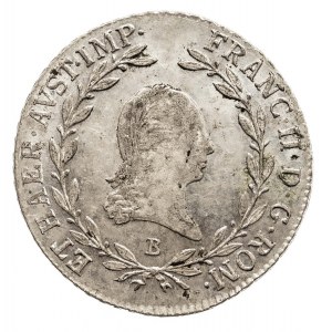 Austria, Franciszek II 1792 - 1806, 20 krajcarów 1805 B, Kremnica.