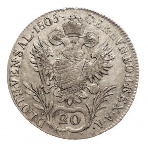 Austria, Franciszek II 1792 - 1806, 20 krajcarów 1805 C, Praga.