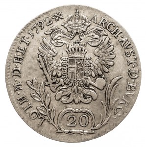 Austria, Leopold II 1790 - 1792, 20 krajcarów 1792 B, Kremnica (2)