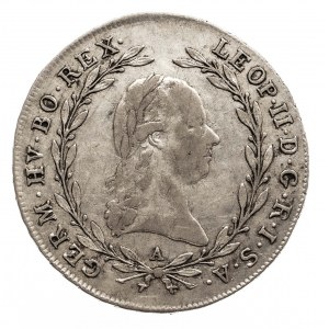 Austria, Leopold II 1790 - 1792, 10 krajcarów 1791 A, Wiedeń.