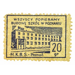 Cegiełka Wszyscy Popieramy Budowę Szkół w Poznaniu M.K.B.S- Poznań 20 gr