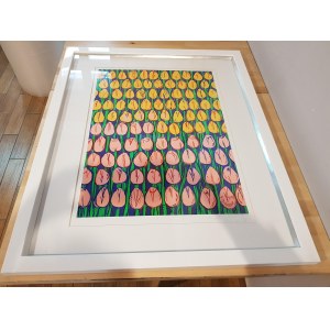 Edward Dwurnik, Tulips (yellow-pink)