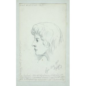 Tadeusz Rybkowski (1848-1926), Szkic głowy kobiety, 1909