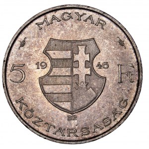 Forint coinage (1946-) - Kossuth Lajos 1946 5 Forint