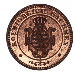German States Saxony-Albertine 1 Pfennig 1863 B
