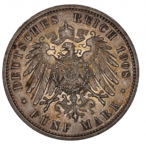 Preussen, Königreich. Wilhelm II. 1888-1918. 5 Mark 1908 A