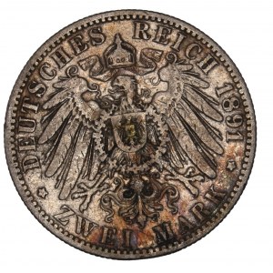 Hesse-Darmstadt. Ludwig IV 2 Mark 1891 A