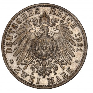 SACHSEN - ALTENBURG. Ernst, 1853-1908. 2 Mark 1901