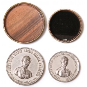 Hungary - 1861 Teleki Laszlo Zinn / Tin Medal Pair