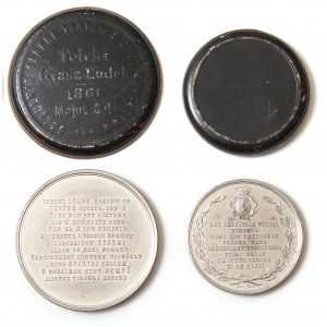 Hungary - 1861 Teleki Laszlo Zinn / Tin Medal Pair