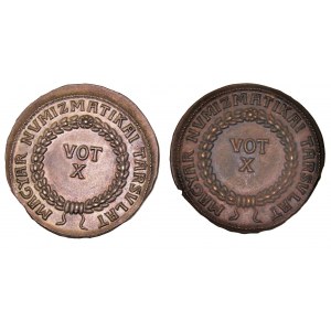 Hungary – 1911 Numismatic Society Silver and Bronze Medal Pair