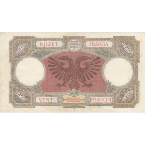 Albania, 20 Franga, 1939, XF, p7