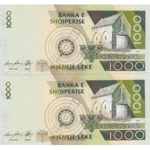 Albania, 1.000 Leke, 2001, UNC, p69, (Total 2 consecutive banknotes)