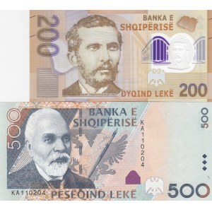 Albania, 200-500 Leke, UNC, pNew, (Total 2 banknotes)