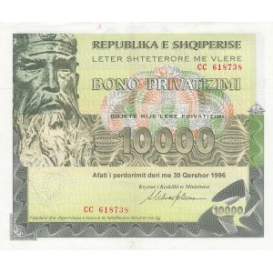 Albania, 10.000 Leke, 1996, XF,