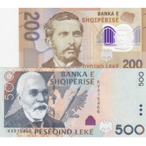 Albania, 200-500 Leke, (Total 2 banknotes)