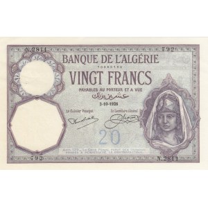 Algeria, 20 Francs, 1928, UNC (-), p78