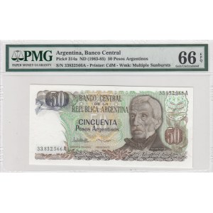 Argentina, 50 Pesos Argentinos, 1983-85, UNC, p314a