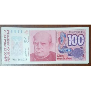 Argentina, 100 Australes, 1985/1990, UNC, p327, HALF BUNDLE