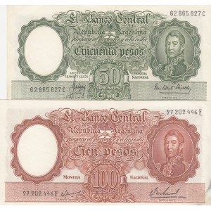 Argentina, 50-100 Pesos, (Total 2 banknotes)
