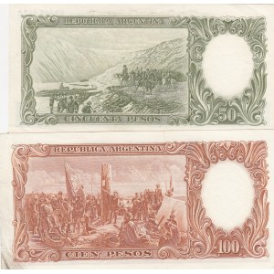 Argentina, 50-100 Pesos, (Total 2 banknotes)