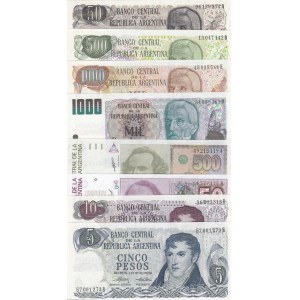 Argentina, UNC, (Total 8 banknotes)