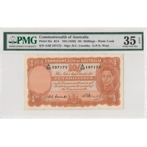 Australia, 10 Shillings, 1949, VF, p25c