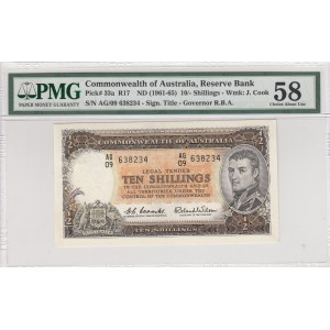 Australia, 10 Shillings, 1961/1965, AUNC, p33a