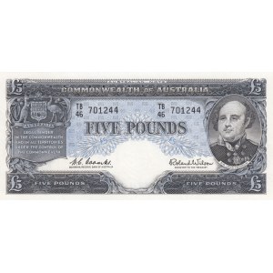 Australia, 5 Pounds, 1960/1965, AUNC, p35a