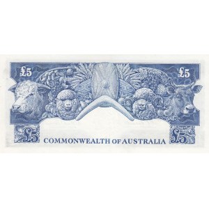 Australia, 5 Pounds, 1960/1965, AUNC, p35a