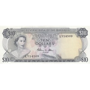 Bahamas, 10 Dollars, 1974, XF, p38b