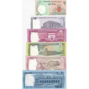 Bangladesh, 2-5-10-20-50-100 Taka, UNC, SPECIMEN (Total 6 banknotes)