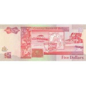 Belize, 5 Dollars, 1991, AUNC, p53b
