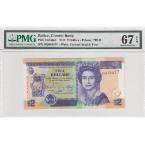 Belize, 2 Dollars, 2017, UNC, p66f