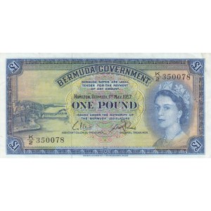 Bermuda, 1 Pound, 1957, XF, p20c