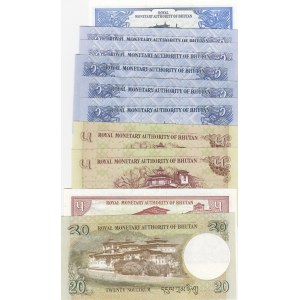 Bhutan, UNC, (Total 10 banknotes)
