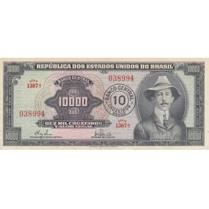 Brazil, 10.000 Cruzeiros, 1966/1967, XF, p189b