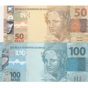 Brazil, 50-100 Reais, 2010, UNC, (Total 2 banknotes)
