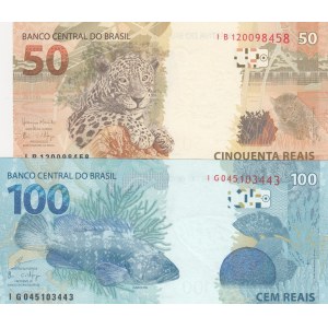 Brazil, 50-100 Reais, 2010, UNC, (Total 2 banknotes)