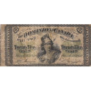 Canada, 25 Cents, 1870, FINE, p8