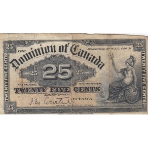 Canada, 25 Cents, 1900, FINE, p9a