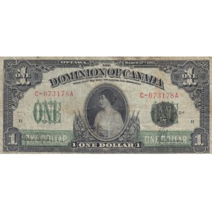 Canada, 1 Dollar, 1917, FINE, p32