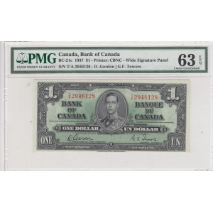 Canada, 1 Dollar , 1937, UNC, p58d, BC-21c