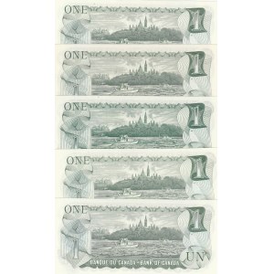 Canada, 1 Dollar , 1973, UNC, p85c, (Total 5 banknotes)