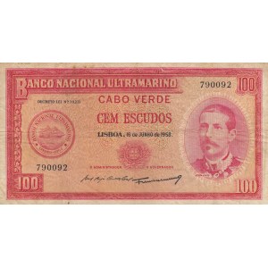 Cape Verde, 100 Escudos, 1958, VF, p49a