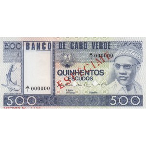 Cape Verde, 500 Escudos, 1977, UNC, p55s1, SPECIMEN