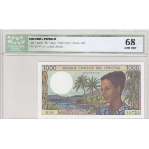 Comoros, 1.000 Francs, 1986, UNC, p11b, High Condition