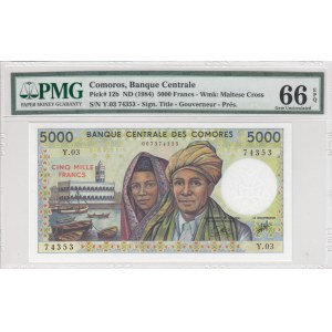Comoros, 5.000 Francs, 1984, UNC, p12b