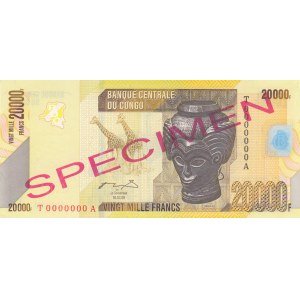 Congo Democratic Republic, 20.000 Francs, 2006, UNC, p104a, SPECIMEN