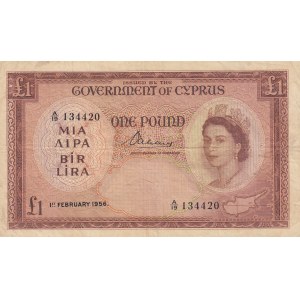 Cyprus, 1 Pound, 1956, VF, p35a